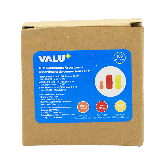 VALU+ XTP Wire Connectors Assortment in Assorted Colours - Pack of 100