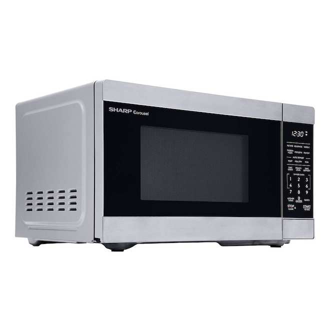 SHARP Carousel Compact Countertop Microwave 18.6-in 0.9-cu.ft. - Stainless Steel