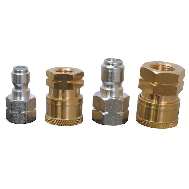 BE Power Equipment Pressure Washer Female Connector Fittings with Quick Connect - Steel