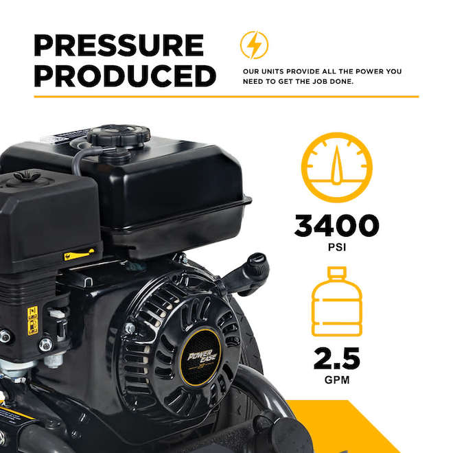 BE Power Equipment Gaz Washer Pressure 3400 PSI 223 cc with 35-ft Hose and 4 Quick Connect Nozzles