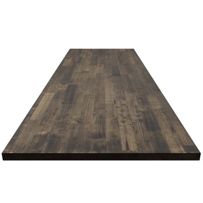 Aritz Surfaces 1.5-in x 25-in x 8-ft Straight Cut Rubberwood