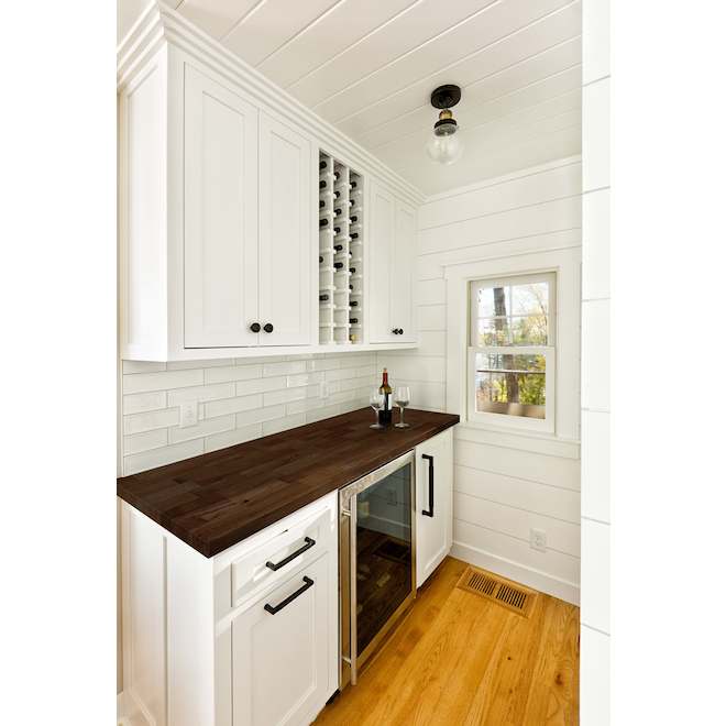 Aritz Surfaces 1.5-in x 25-in x 8-ft Straight Cut Rubberwood