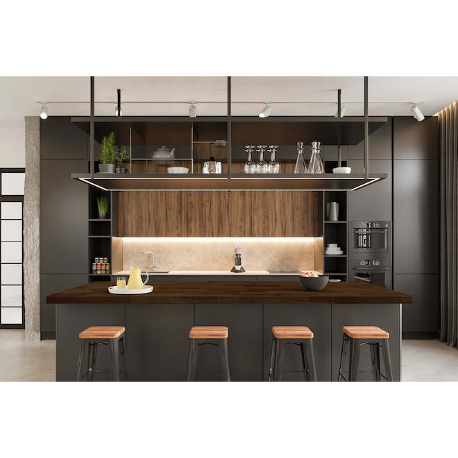 Aritz Surfaces 1.5-in x 25-in x 8-ft Straight Cut Rubberwood