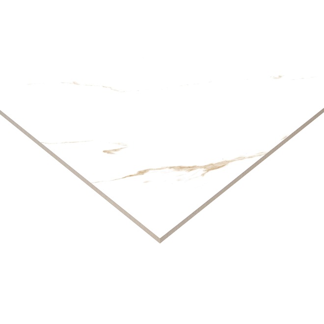 Carreaux de porcelaine polies Calacatta Exquisite Aritz Surfaces 24 x 48 po, boîte de 2