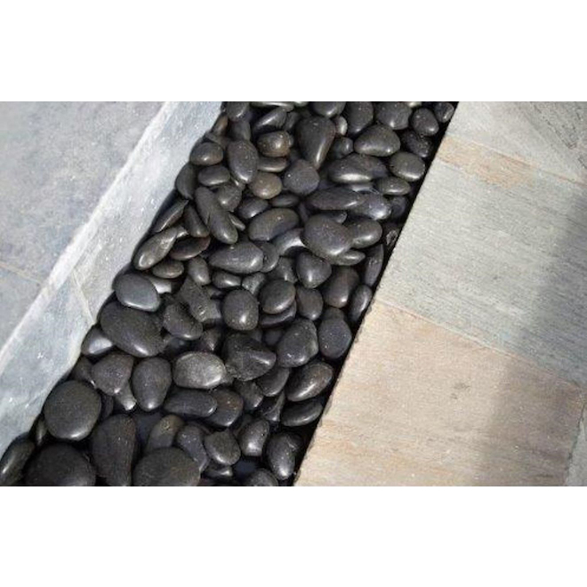 Aritz Surfaces Midnight Dream Polished Pebbles 1.5 to 3-in 30-lb - Black