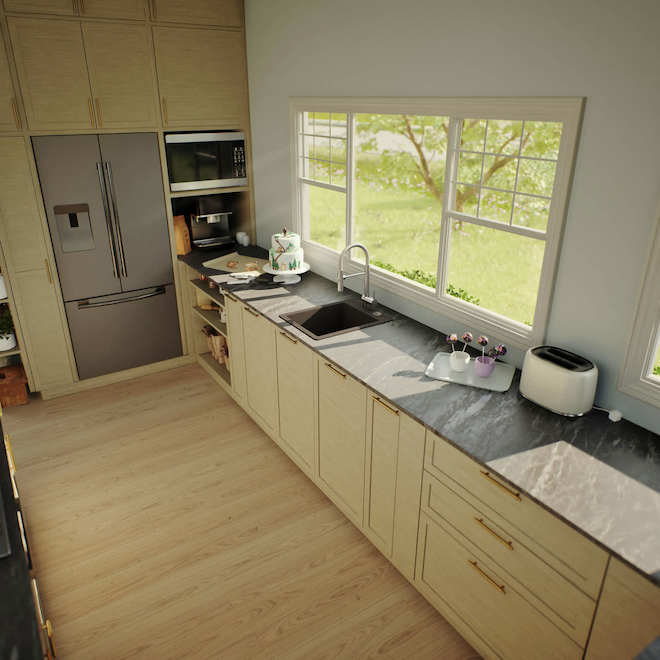 Landon & Co. Single Kitchen Sink in Black Granite - 16 x 20-in