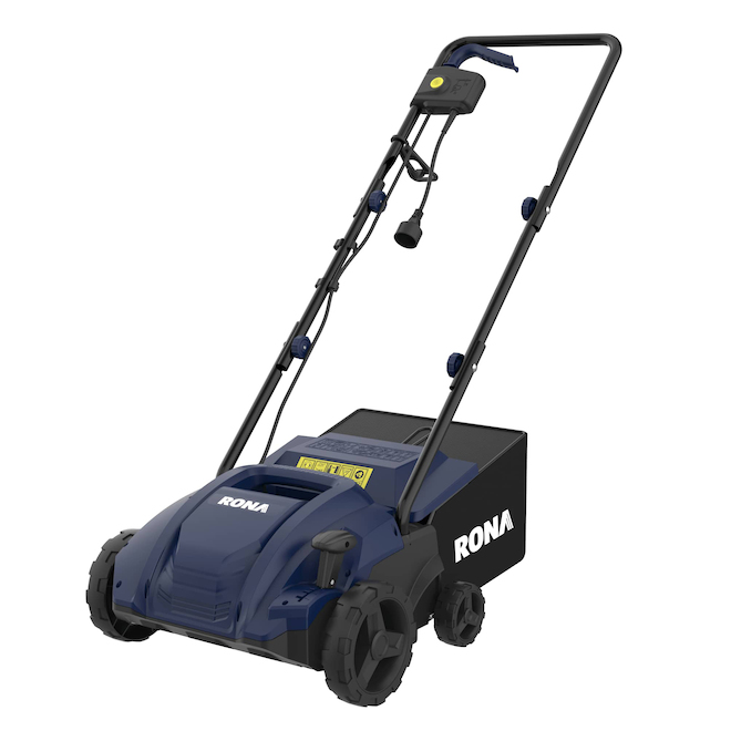 RONA 12A Electric Dethatcher with 13-in Path and AirBoost Technology - Blue
