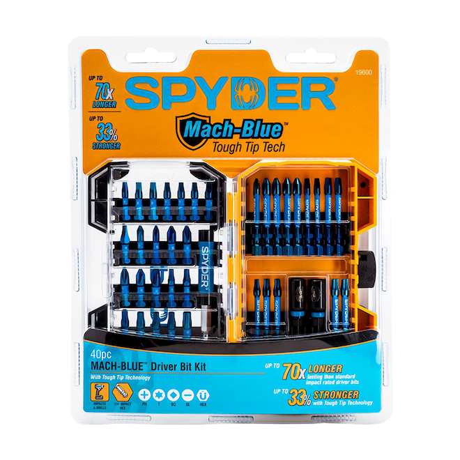 Spyder Mach-Blue Steel 40-Pcs Impact Driver Bit Kit