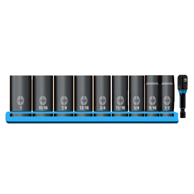 Spyder 10-Pack 1/2-in Standard Steel Deep Socket Set