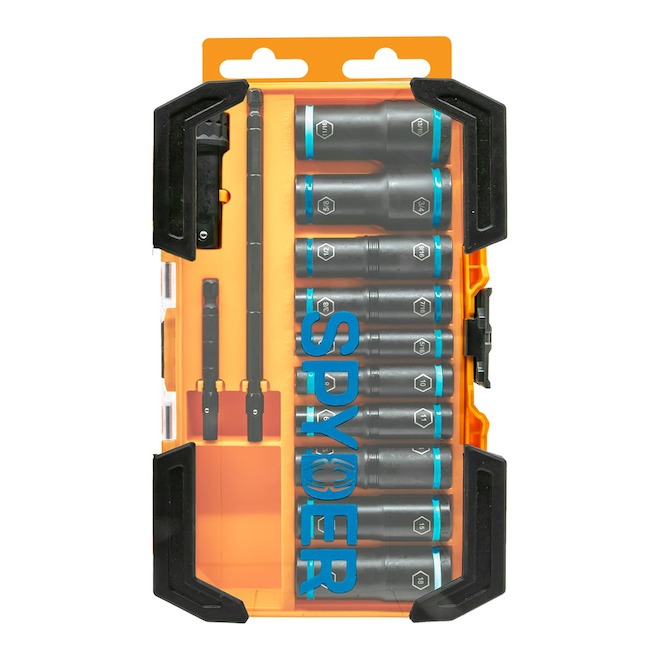 SPYDER Flip SAE Socket Set with High Visibility Markings - 13 Pieces