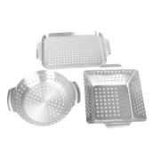 LAFLAMME & CO Set of Grill Baskets in Stainless Steel - 3 Pieces
