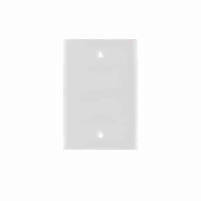 VALU+ Blank Wall Plate Standard-Sized 1-Gang in Glossy White Thermoplastic
