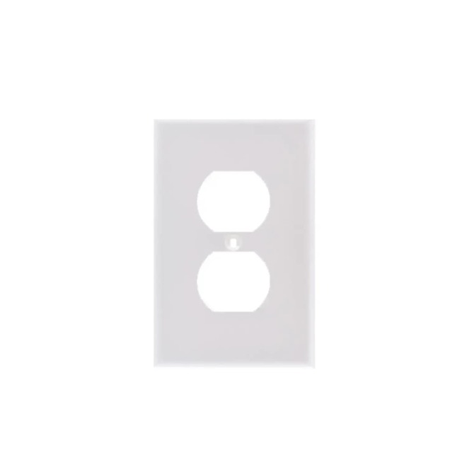 VALU+ Outlet Faceplate Mid-Sized 1-Gang in Glossy White Thermoplastic
