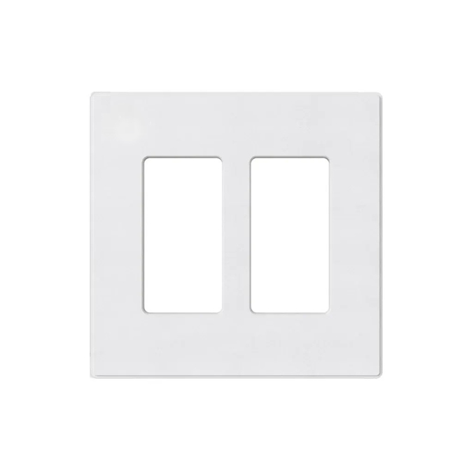 VALU+ Decorator Receptacle Two-Gang White Polycarbonate Screwless Wall Faceplate