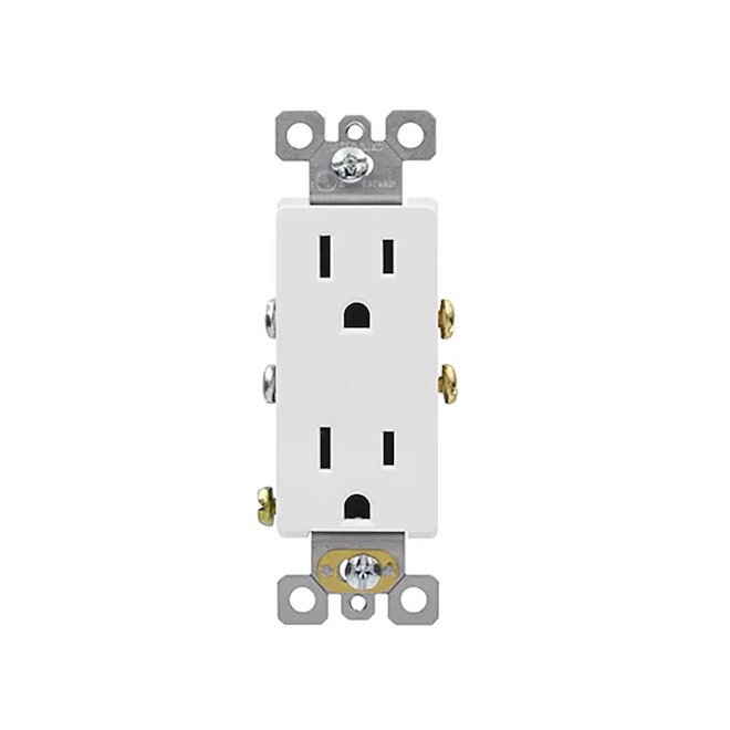 VALU+ Decor Double Outlet 15 A 125 V Tamper-Resistant - White
