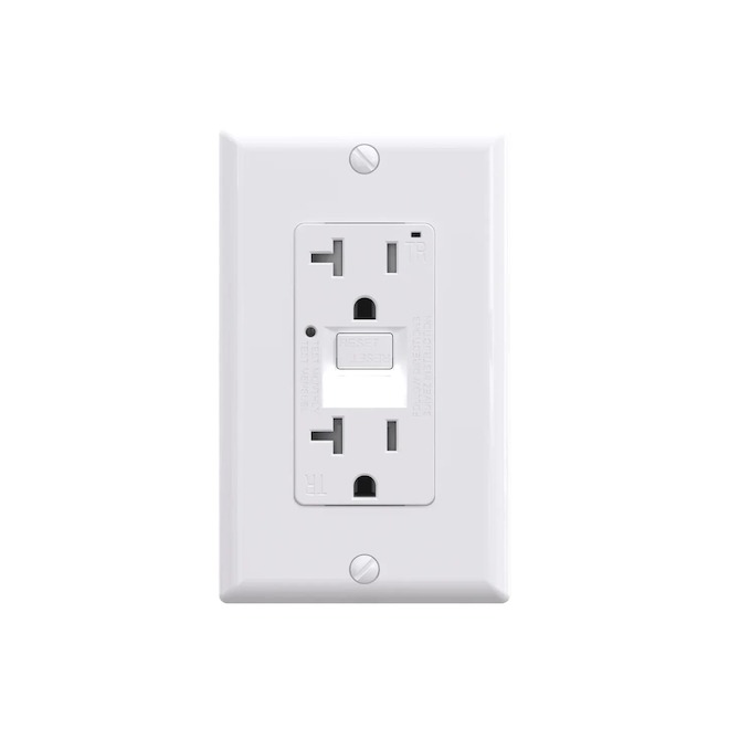 VALU+ Double GFCI Outlet 20 A 125 V with Night Light - White