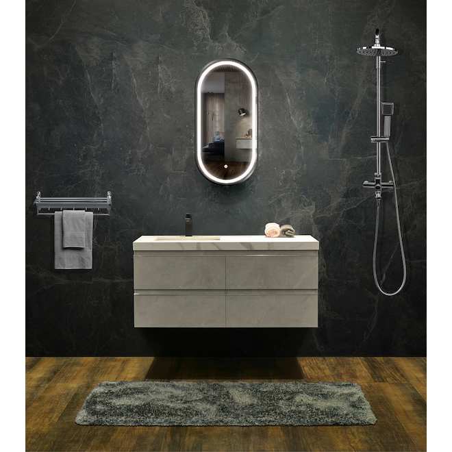 Landon & Co. Vanity Mirror with LED 18 x 36-in - Black