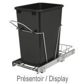 Rev-A-Shelf Black Waste Container with Wire Bottom Sliding Tray - 33-L