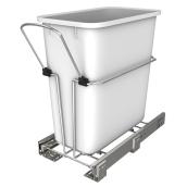 Rev-A-Shelf White Waste Container with Wire Bottom Sliding Tray - 19-L