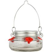 Nature's Way Hummingbird Feeder in Mason Jar with Red Flowers - 4.5 x 2.5-in