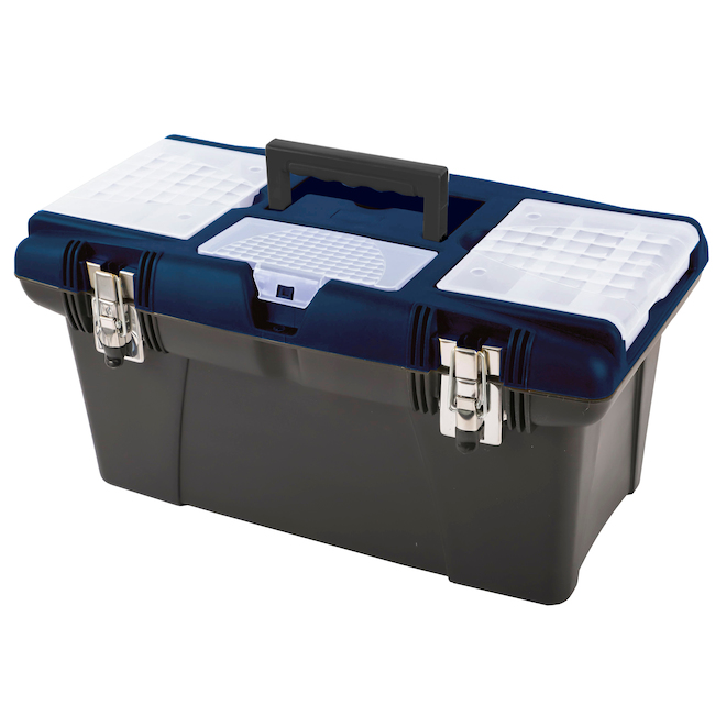 RONA Tool Box in Plastic with Compartments on Cover - 19-in