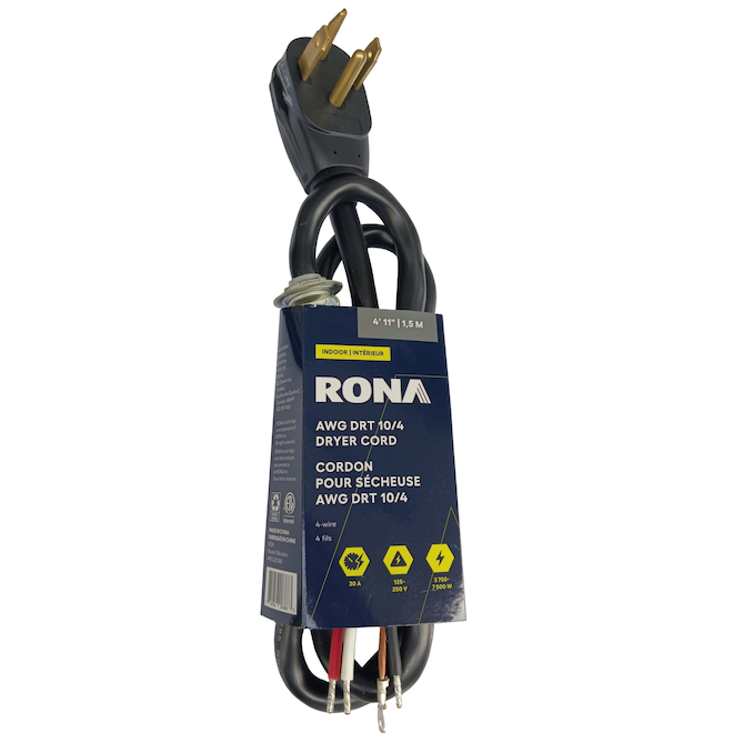 RONA Replacement Power Cord for Dryers 1.5-m - Black