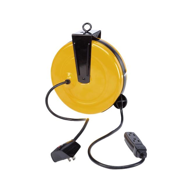 Rallonge électrique avec dévidoir RONA rétractable avec 3 prise, 30 pi ...