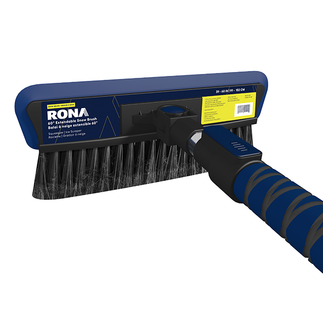 RONA Snow Brush with Extendable Aluminum Pole and Scraper - 40-60-in