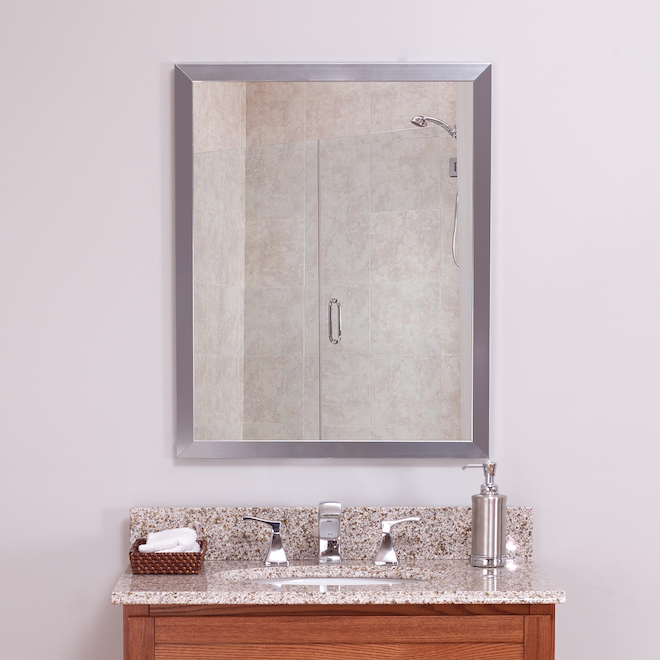 Foremost 30-in Rectangular Mirror with Silver Frame - Aluminum