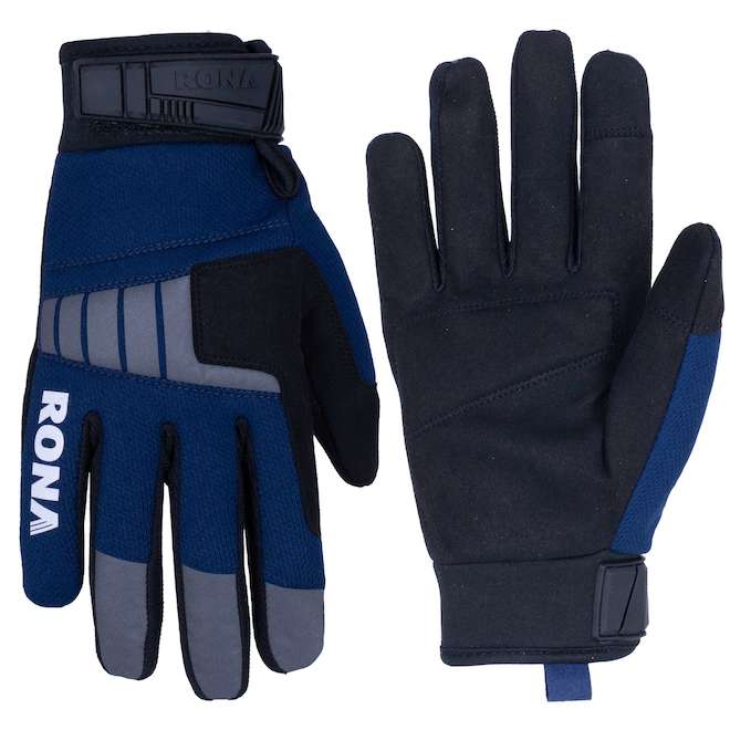 RONA Mechanic Gloves for Men in Synthetic Leather Blue - X-Large