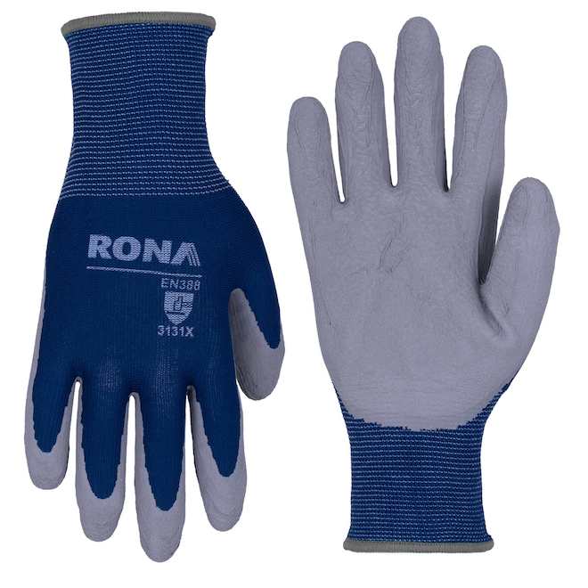 RONA Work Gloves for Men in Latex Foam Blue - Small