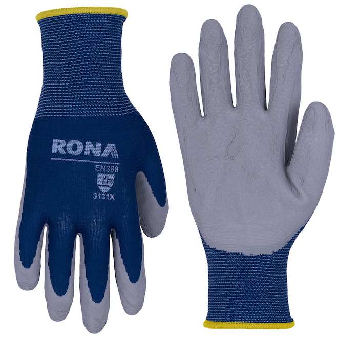 RONA Work Gloves for Men in Latex Foam Blue Large/X-Large - Pack of 3