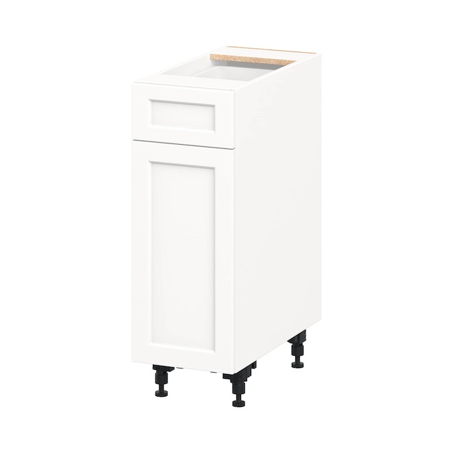 Landon & Co. Aurora Base Cabinet Shaker-Style 12-in W. with Door and Drawer - White