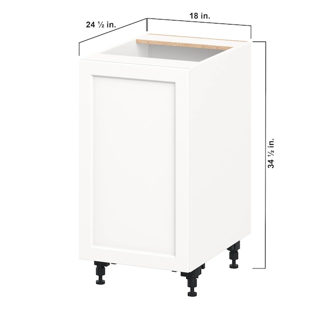 Landon & Co. Aurora Base Cabinet Shaker-Style 18-in W. with Door - White
