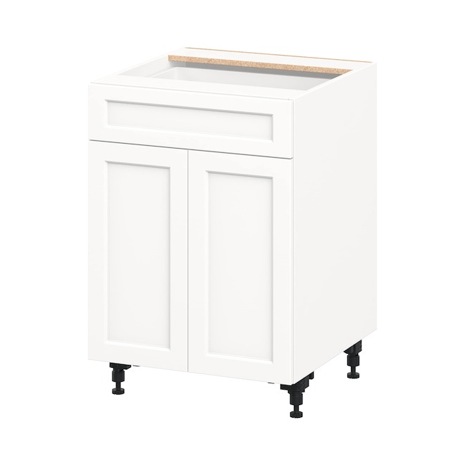 Landon & Co. Aurora Base Cabinet Shaker-Style 24-in W. with 2 Doors and 1 Drawer - White