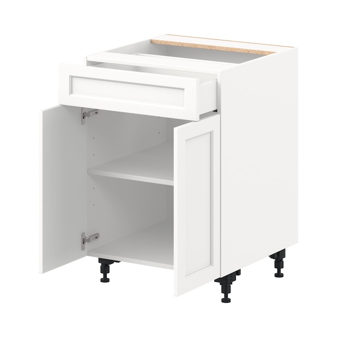Landon & Co. Aurora Base Cabinet Shaker-Style 24-in W. with 2 Doors and 1 Drawer - White