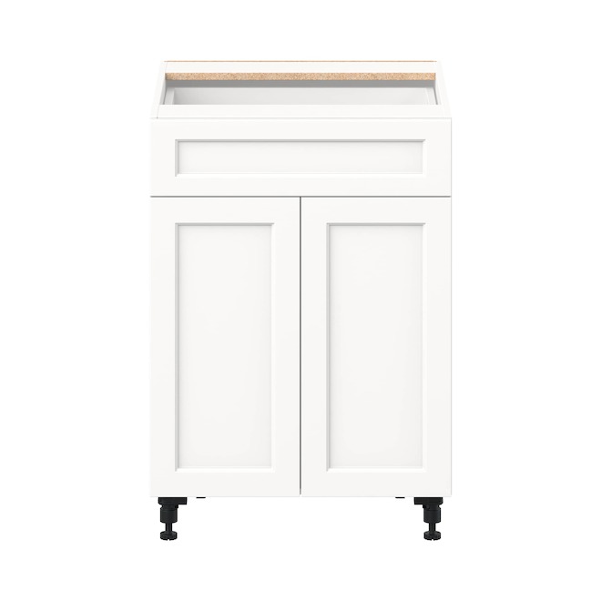 Landon & Co. Aurora Base Cabinet Shaker-Style 24-in W. with 2 Doors and 1 Drawer - White
