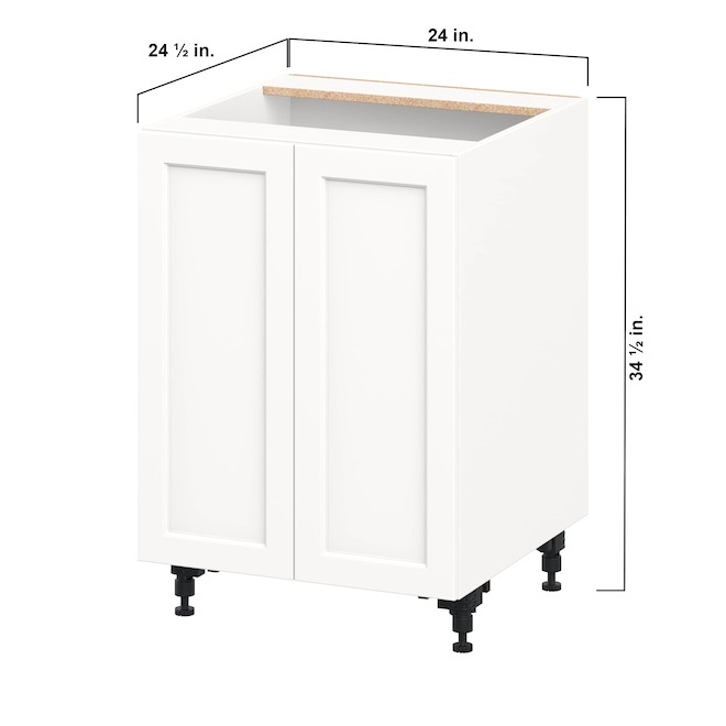 Landon & Co. Aurora Base Cabinet Shaker-Style 24-in W. with 2 Doors - White