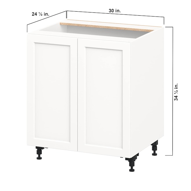 Landon & Co. Aurora Base Cabinet Shaker-Style 30-in W. with 2 Doors - White