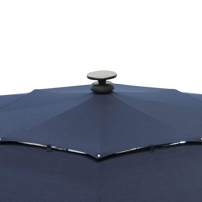 Landon & Co. Cantilever Patio Sun Umbrella 11-ft with LED Lights and Swivel Base - Navy