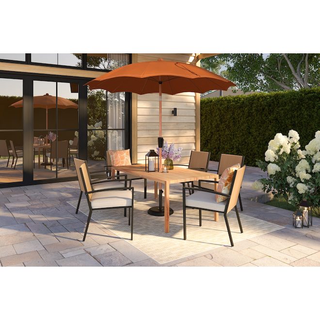 Landon & Co. Market Sun Umbrella 7.5-ft Aluminum Baseless - Terra Cotta