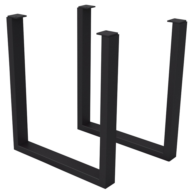 Set of 2 Steel Table Legs - Black