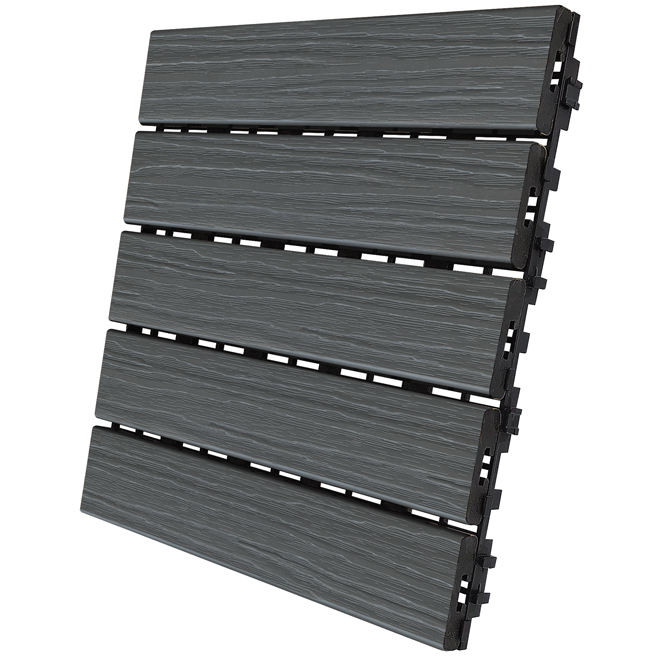Aura 12-In x 12-In Driftwood Grey Deck and Balcony Tiles 6-Pack | RONA