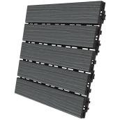 Aura 12-In x 12-In Driftwood Grey Deck and Balcony Tiles 6-Pack