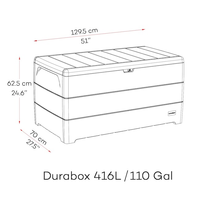 Landon & Co. CedarGrain Storage Deck Box in Plastic 110-gal - Taupe