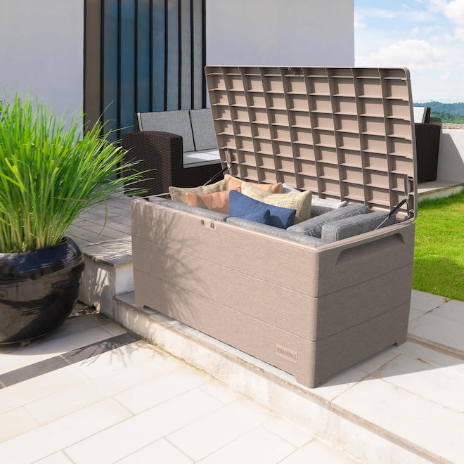 Landon & Co. CedarGrain Storage Deck Box in Plastic 110-gal - Taupe