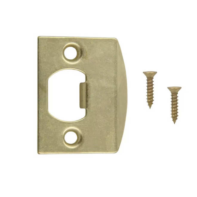 RONA Latch Strike Plate Standard in Brass 2 1/4 x 1 7/16-in - Pack of 2