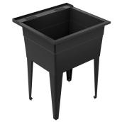 Ruggedtub 24-in x 22-in x 32.5-in Black Polypropylene Laundry Tub