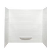 Mur de bain 3 morceaux Avalanche de Technoform, acrylique, blanc, 61 1/2 po x  36 3/4 po x 58 po