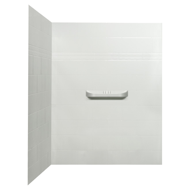 Technoform Supreme 2-Piece Shower Wall Set - 48.5-in - White